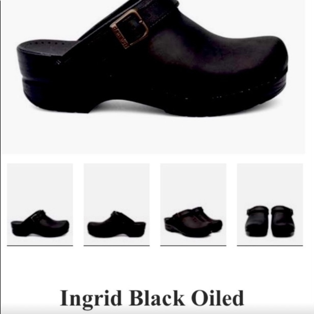 Dansko Ingrid Black Oil Clogs